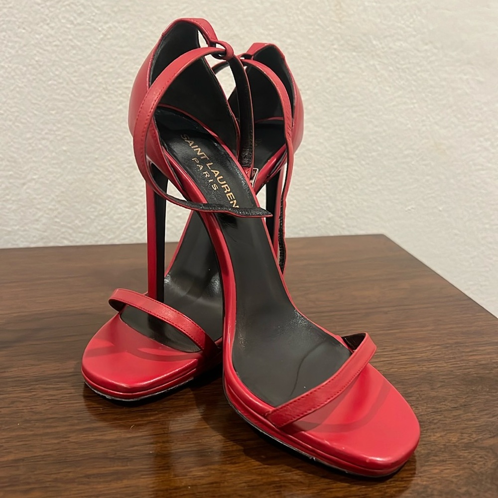 Red Saint Laurent heels